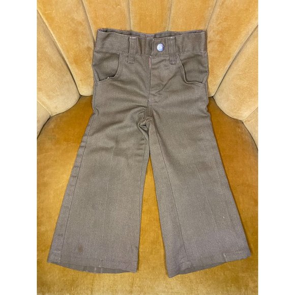 VINTAGE WRANGLER JEANS - Toddler - Brown - Bell Bottom - Size 2 Slim - Pockets - Picture 1 of 11